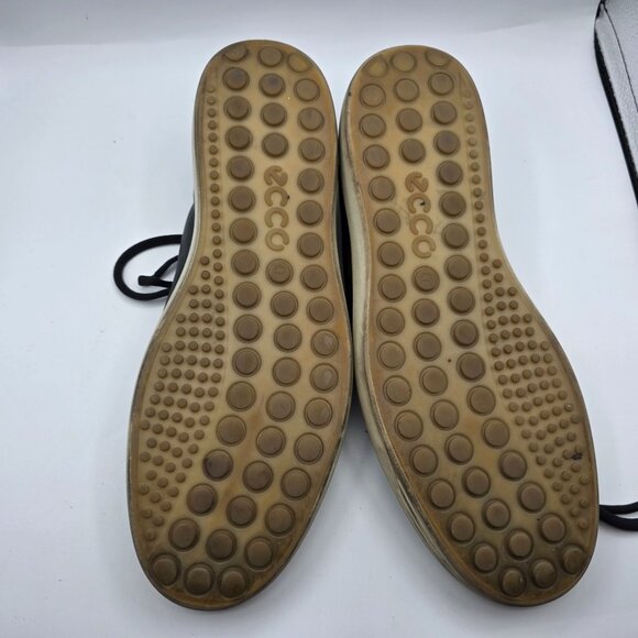 ECCO Soft 7 Mens Size 13 Black Leather Lace Up Shoes Walking Comfort Work Wear - Picture 8 of 13